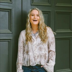 Lauren Conrad LC Floral High-Low Blouse!